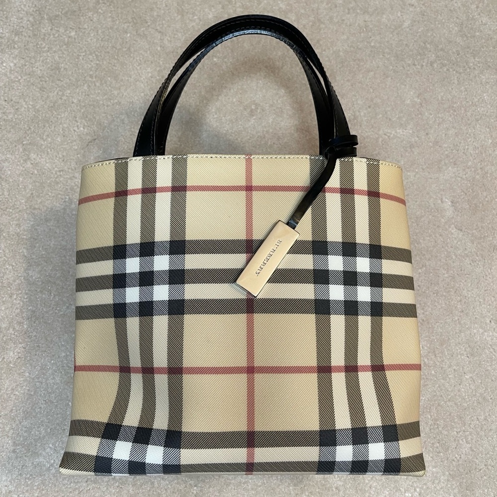 Vintage Burberry Nova Check mini top handle tote